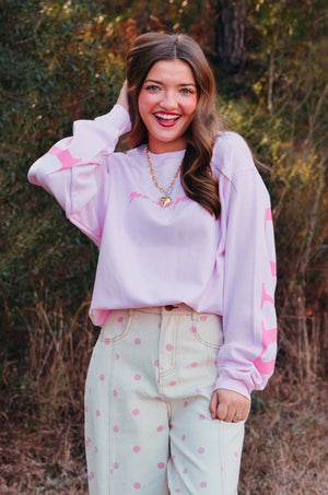 Worthy Light Pink Sweatshirt by Southern Bliss Company, Southern lifestyle apparel detail photo 3