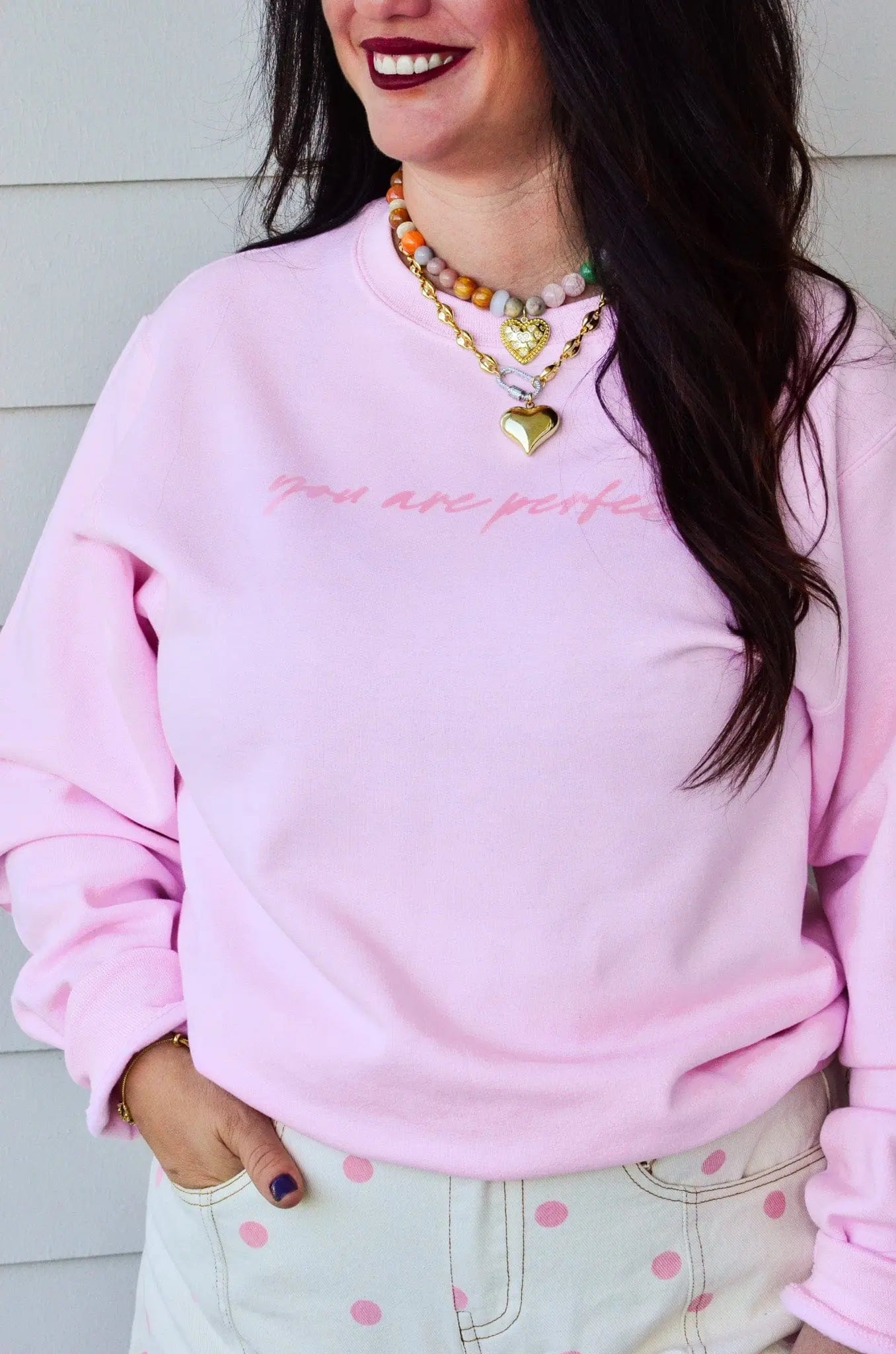 Worthy Light Pink Sweatshirt by Southern Bliss Company, Southern lifestyle apparel detail photo 4
