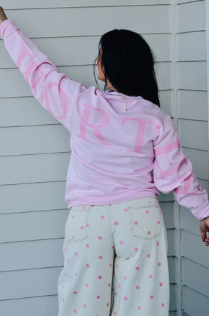 Worthy Light Pink Sweatshirt by Southern Bliss Company, Southern lifestyle apparel detail photo 7