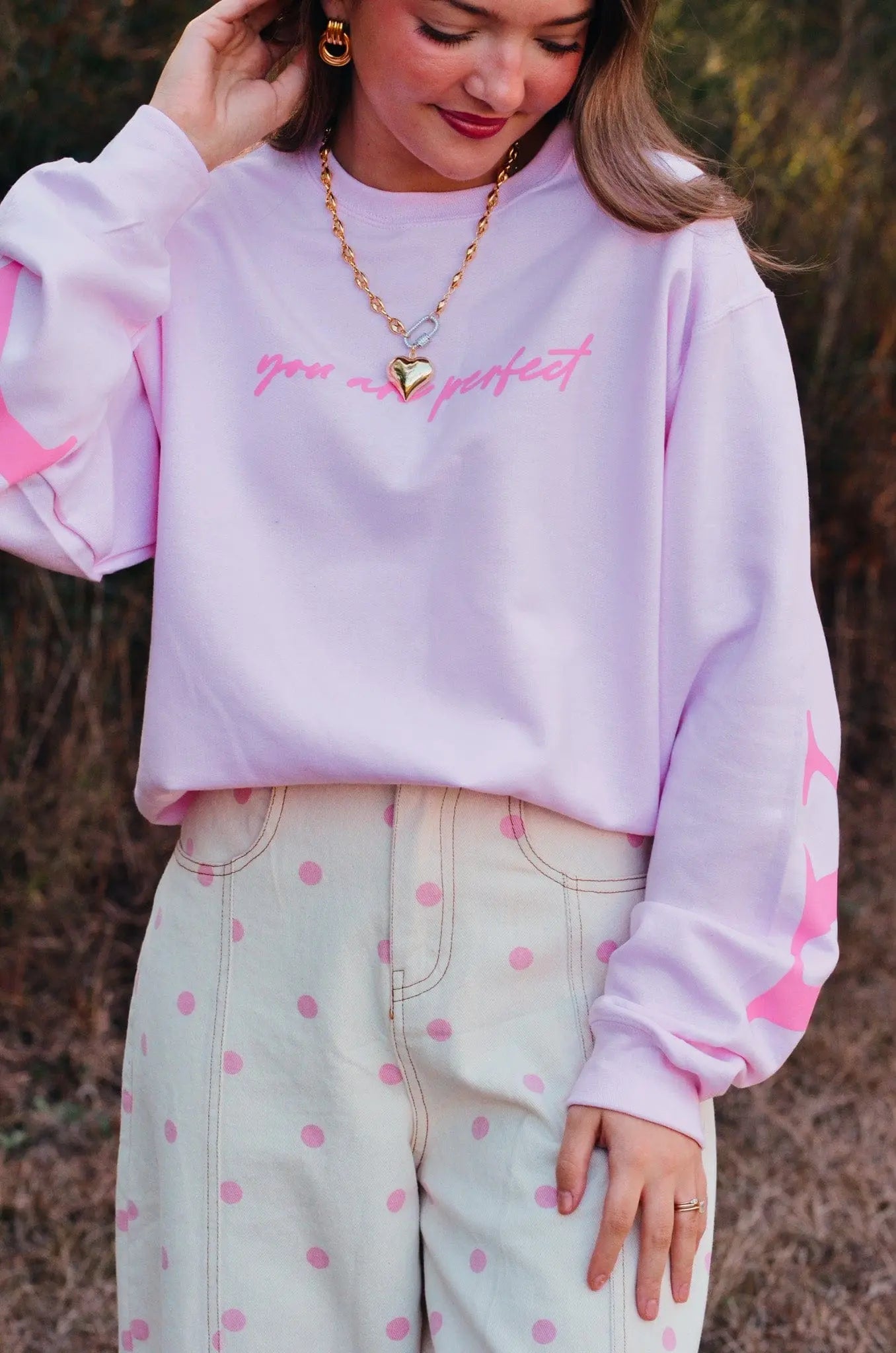 Worthy Light Pink Sweatshirt Southern Bliss Company