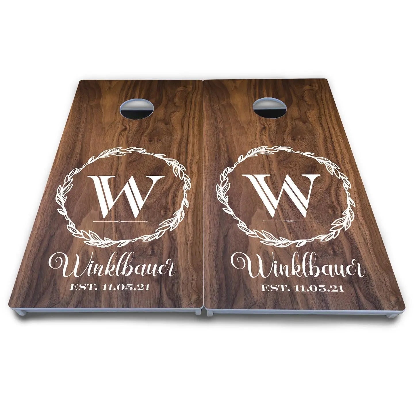 Wreath Cornhole Boards - All Weather Series by Cornhole Solutions, custom cornhole board detail photo 4
