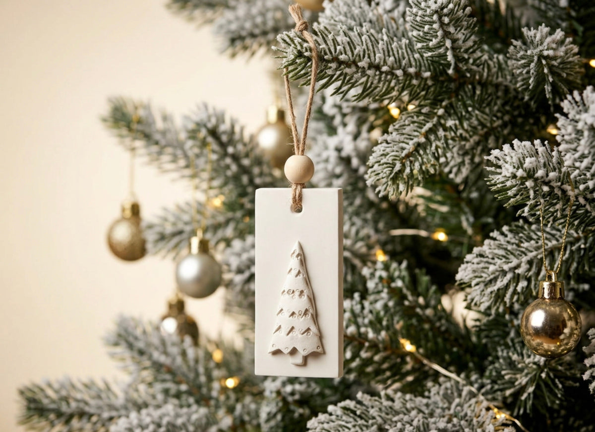 Christmas tree hanging diffuser stone by Believe Candle – product view 4