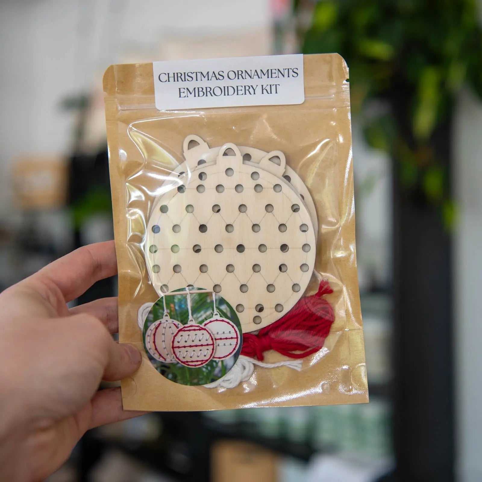 Yarn Christmas Ornament Embroidery Kit Still Magnolia