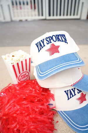 Yay Sports! - Denim Vintage Trucker Hat by KenzKustomz, Southern lifestyle apparel detail photo 4