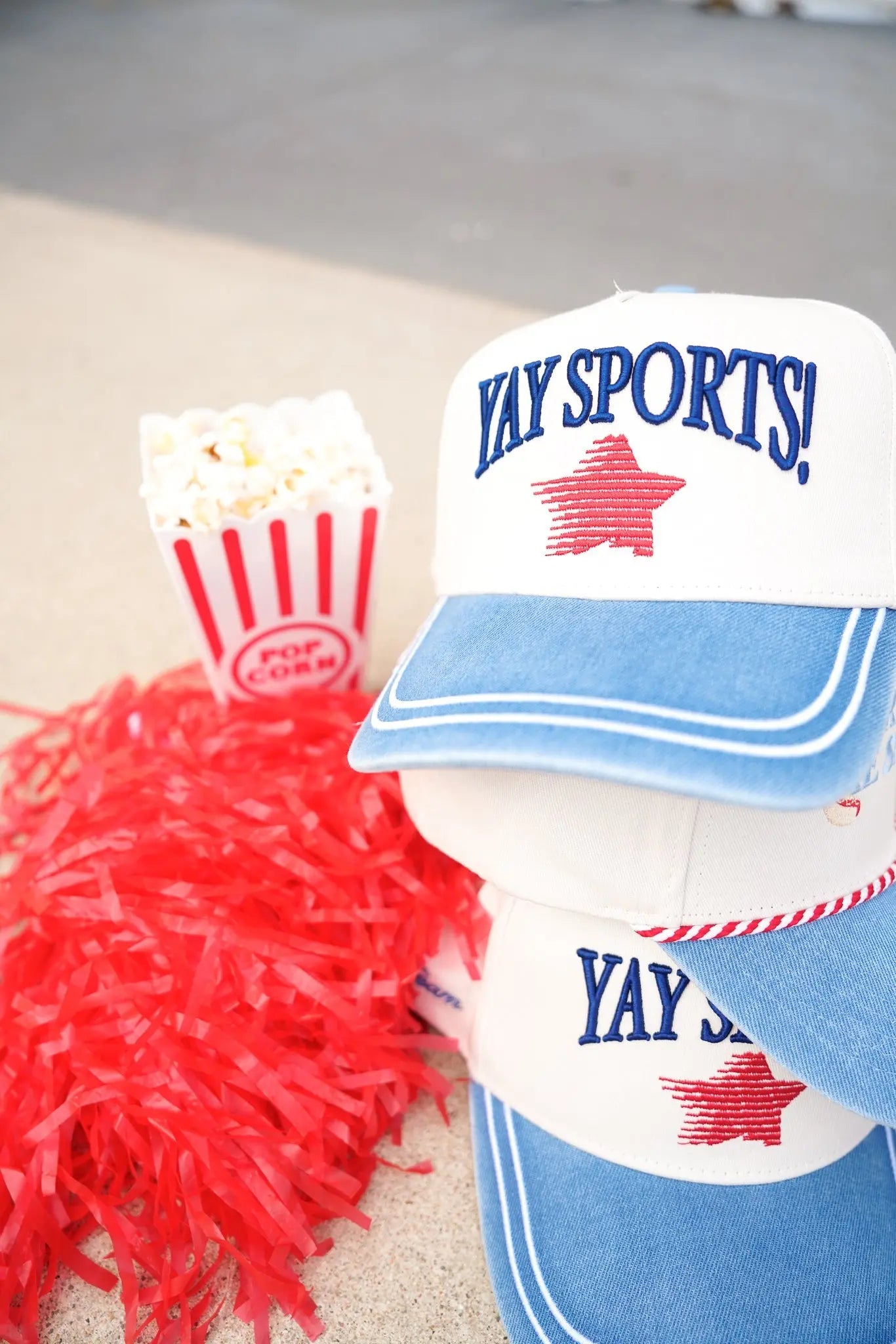Yay Sports! - Denim Vintage Trucker Hat by KenzKustomz, Southern lifestyle apparel detail photo 8