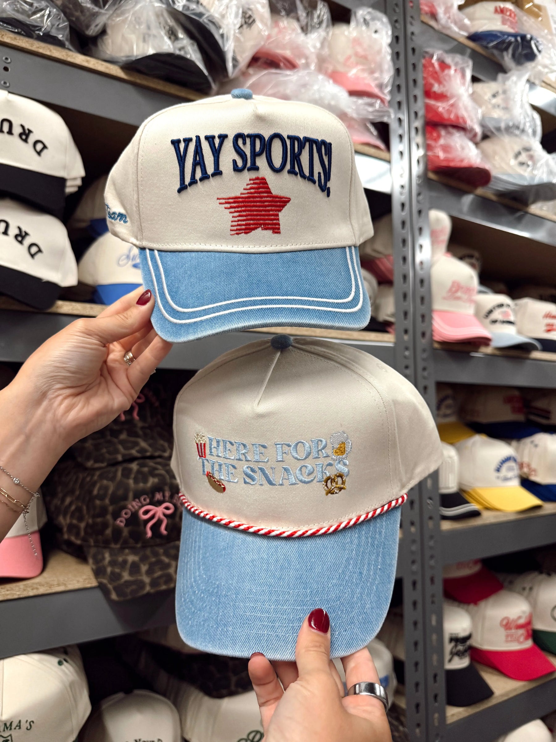 Yay Sports! - Denim Vintage Trucker Hat by KenzKustomz, Southern lifestyle apparel detail photo 11
