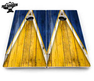 Yellow/Blue Triangle Cornhole Boards - Pro Solution Elite Series by Cornhole Solutions, custom cornhole board detail photo 3