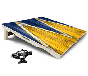 Yellow/Blue Triangle Cornhole Boards - Pro Solution Elite Series by Cornhole Solutions, custom cornhole board detail photo 5