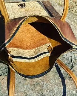 Handmade Leather Zippered Tote Bag: Main Street Collective