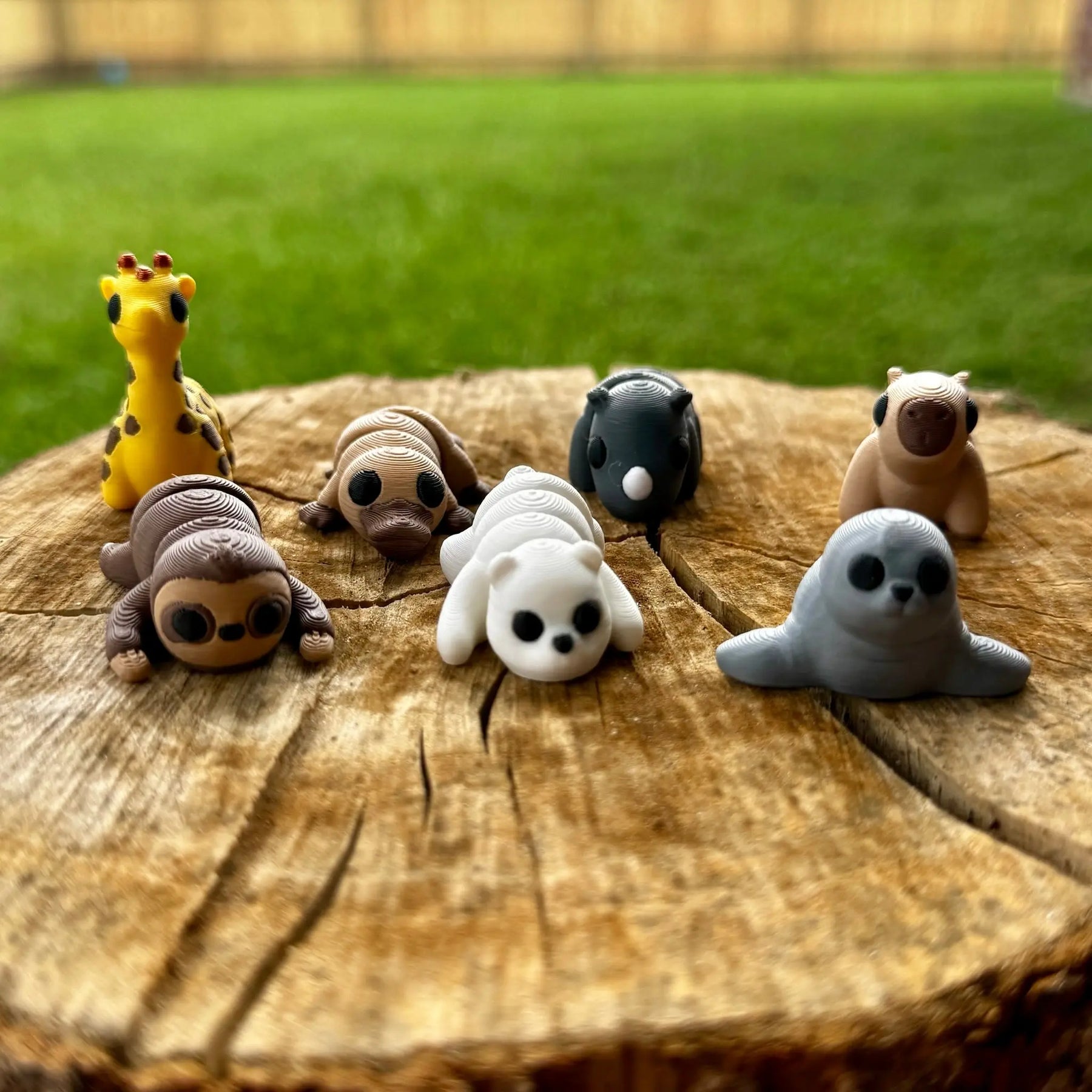 Zoo Animal Part 2 Mini Fidget Toy Bundle | 3D Printed Animal Toys by Mushroom Lady Co, paper gift main product photo