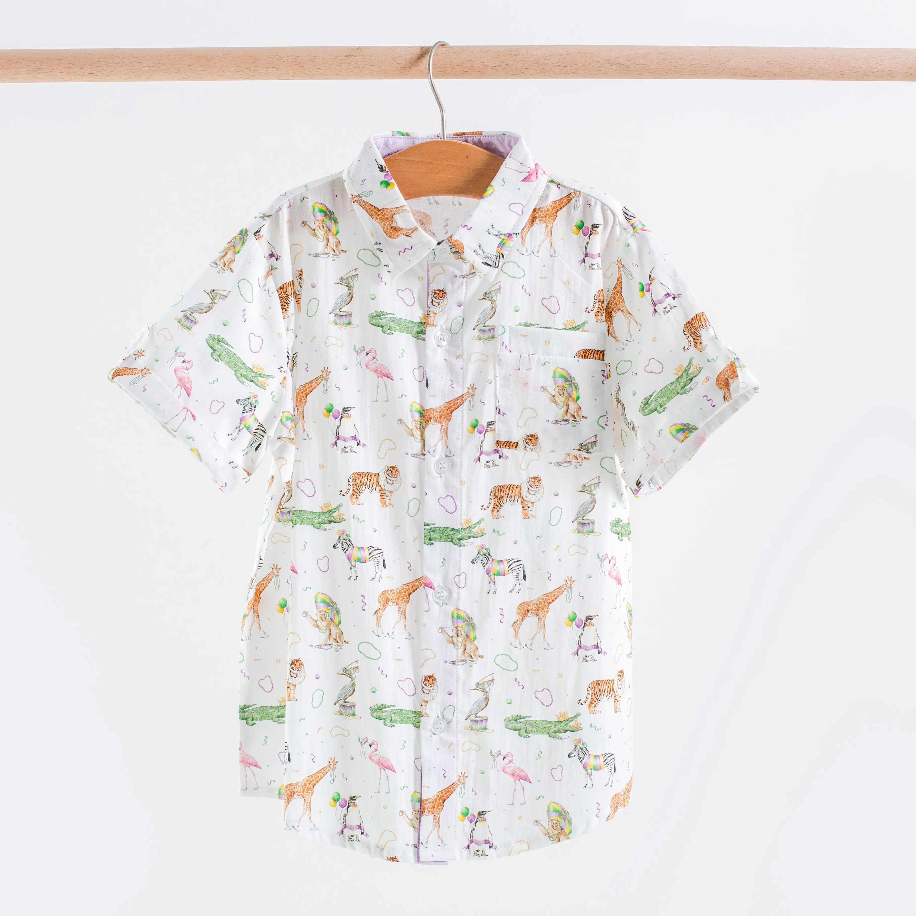 Zoo Krewe Short Sleeve Collared Shirt Nola Tawk
