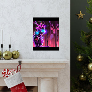 futuristic woman and deer Posters