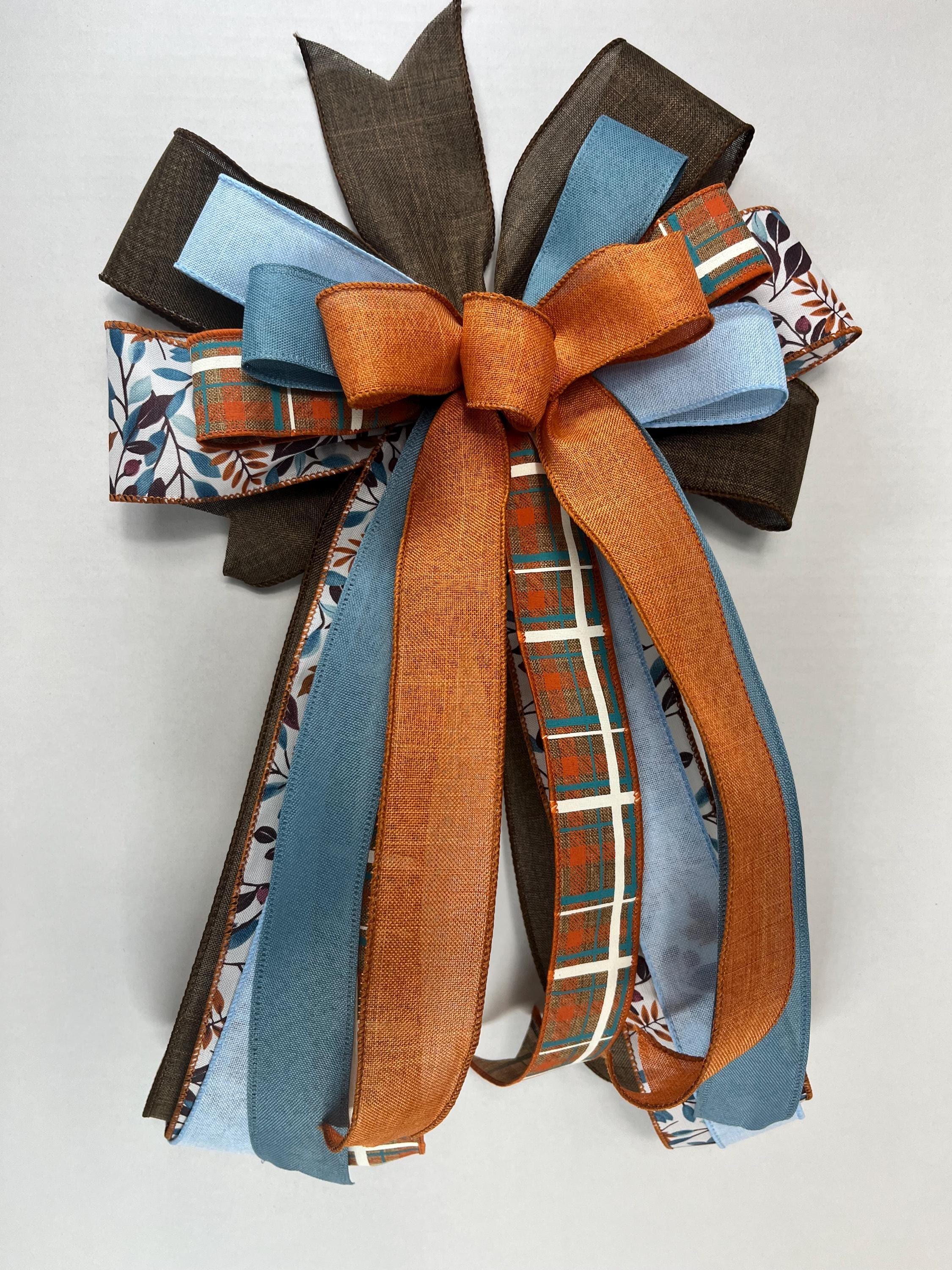Rustic Fall Plaid Wreath Bow | Thanksgiving Decor handmade by Bouge Creations