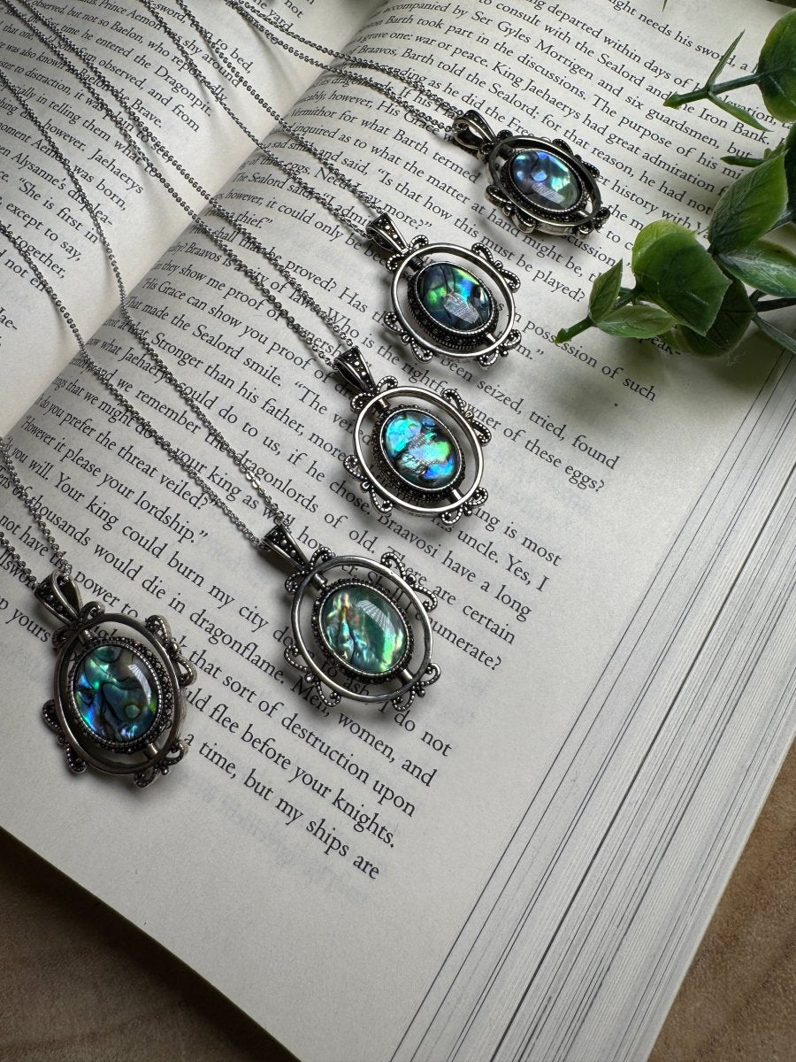Abalone Shell Fidget Spinner Necklace Adjustable