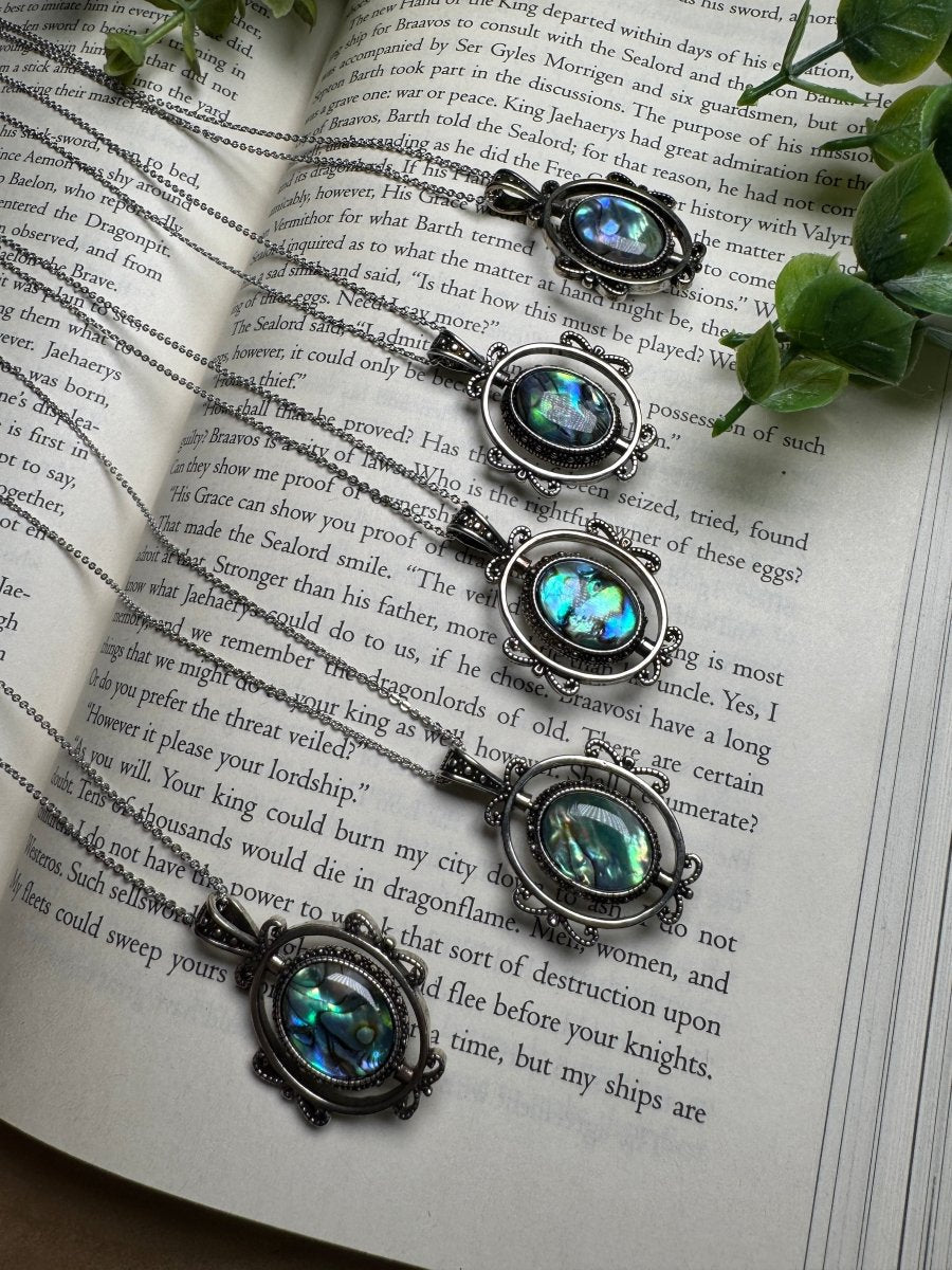 Abalone Shell Fidget Spinner Necklace Adjustable