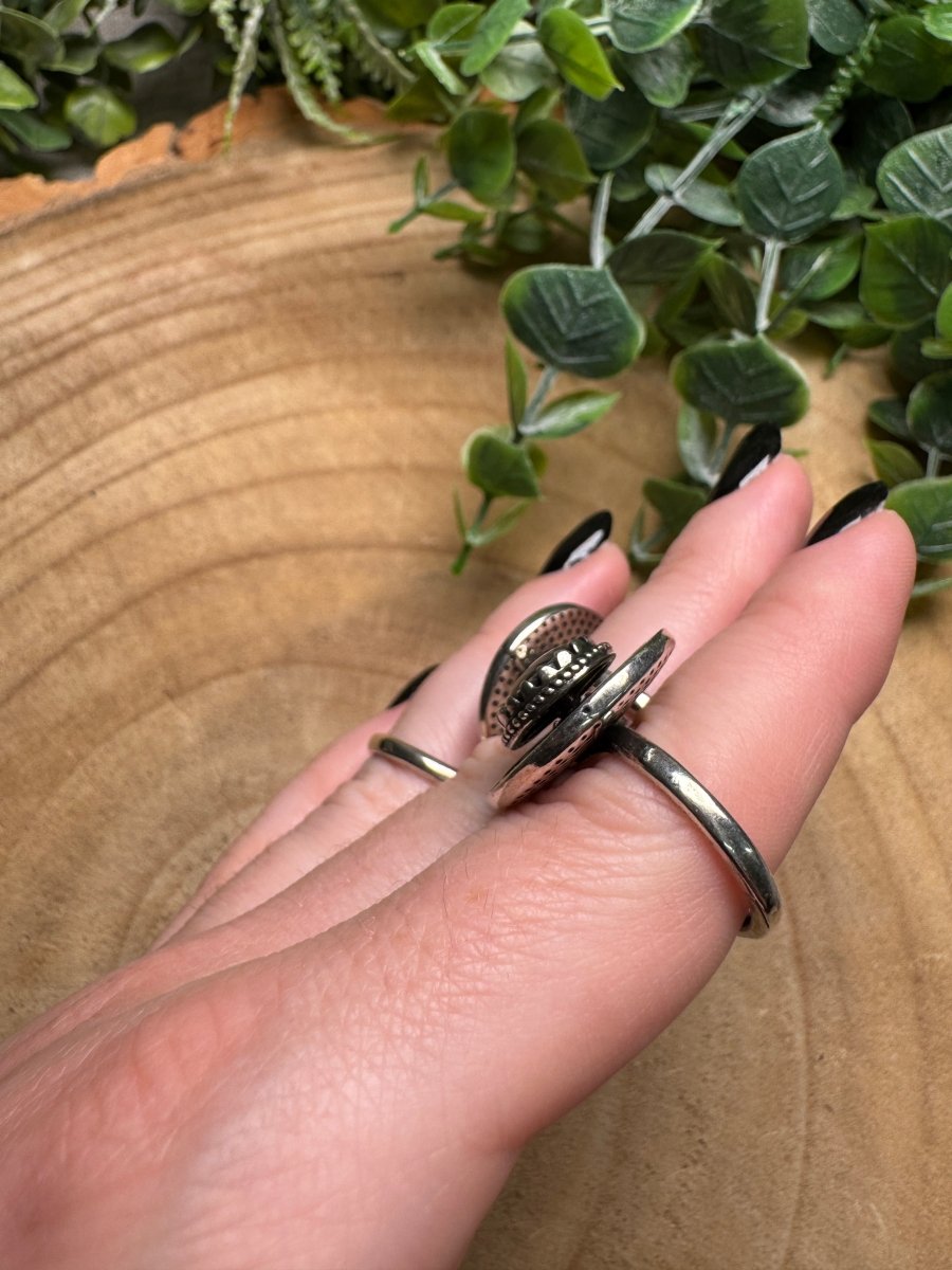 Abalone Shell Fidget Spinner Ring Adjustable