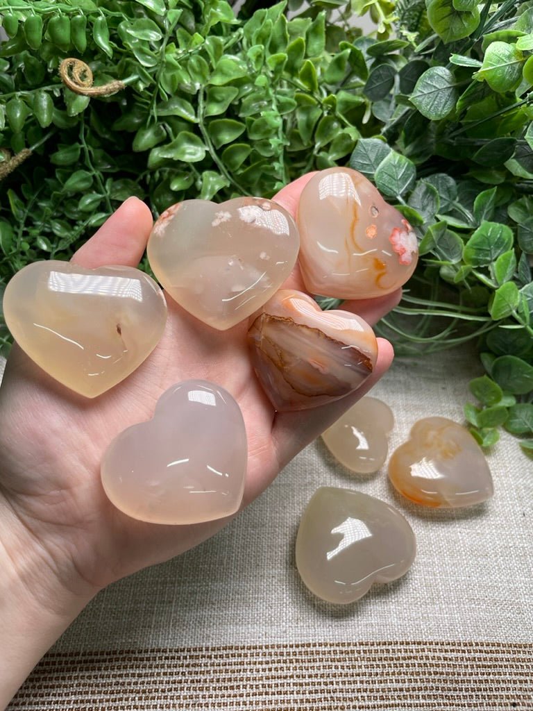 Agate Heart (some with flower inclusions)