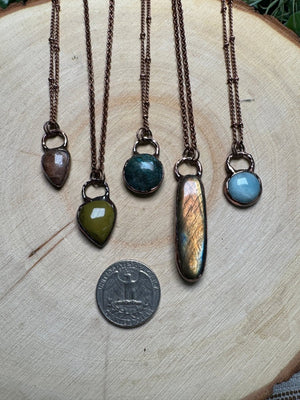 Amazonite Necklace detail view by Copper Ashes