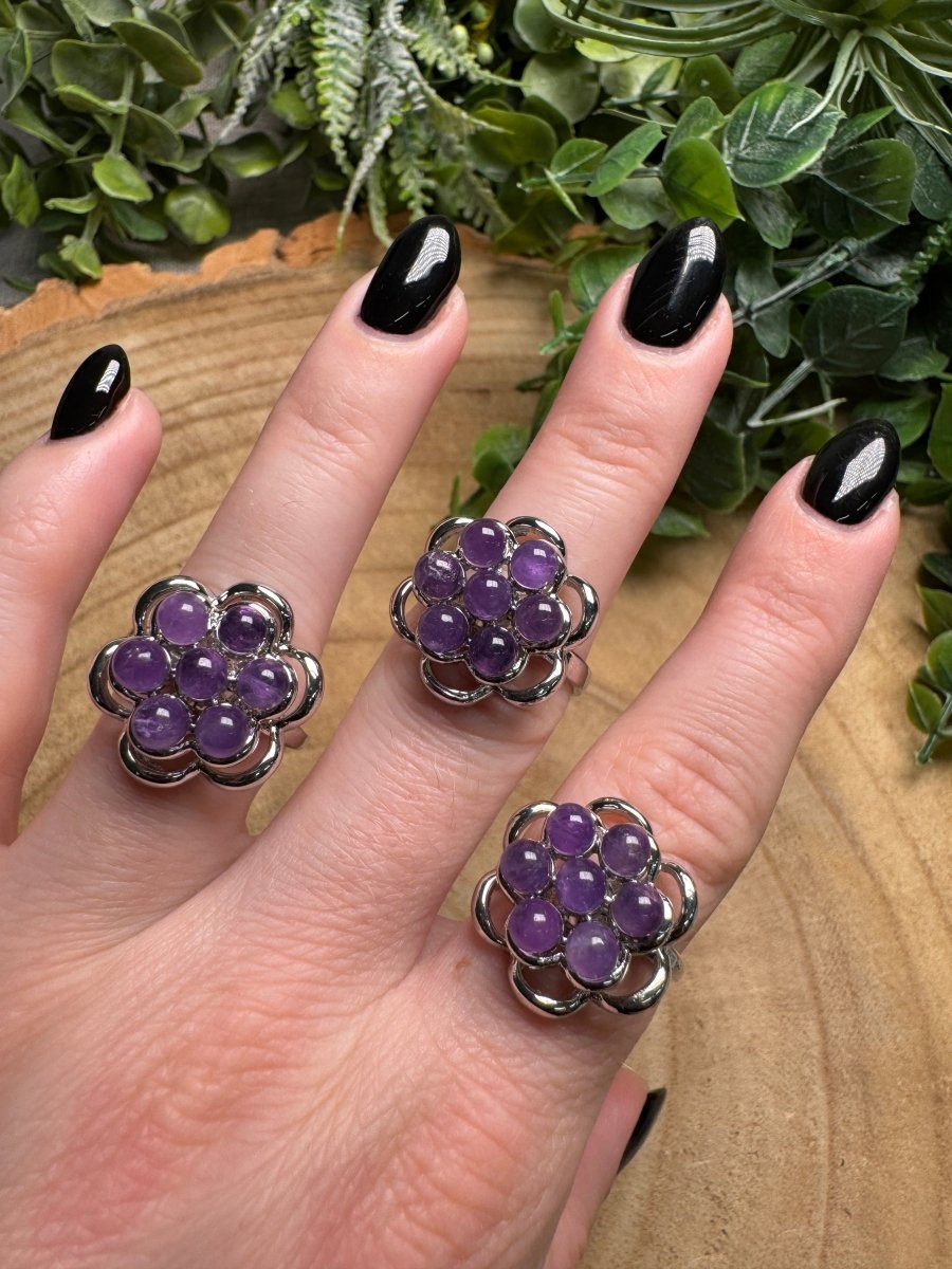 Amethyst Fidget Spinner Ring Adjustable