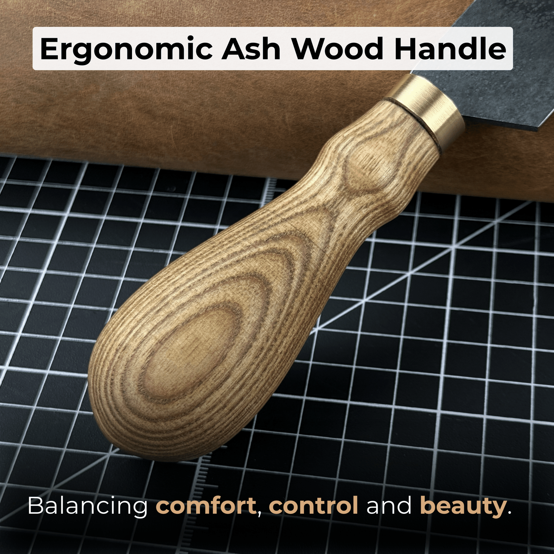 Angled Leather Skiving Knife, 3 cm (1.18 inches)