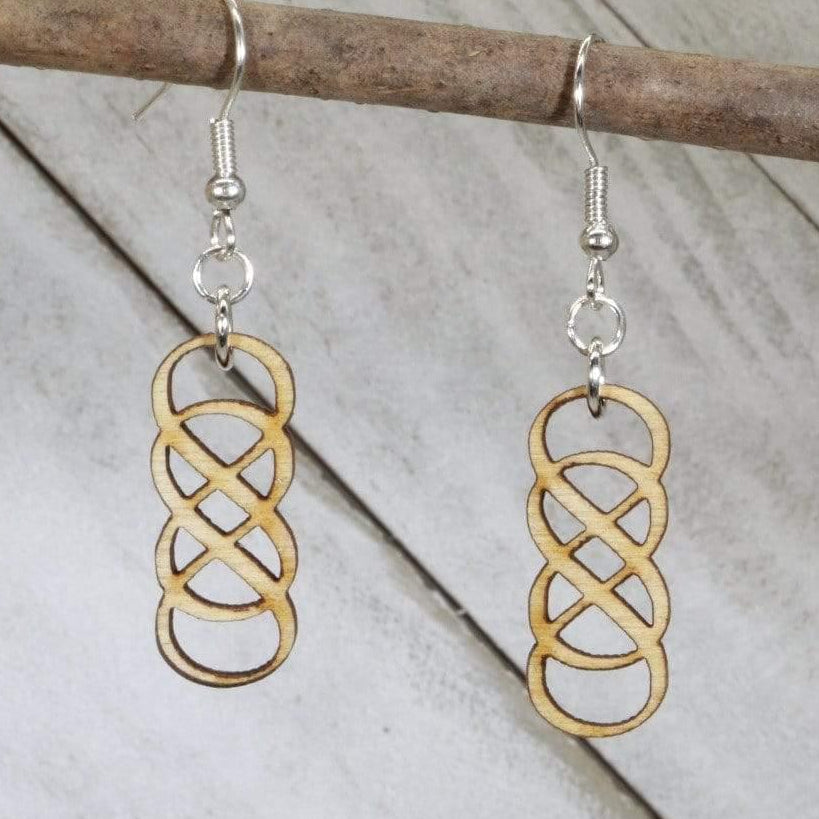 Double Infinity Wooden Dangle Earrings | Symbol Jewelry