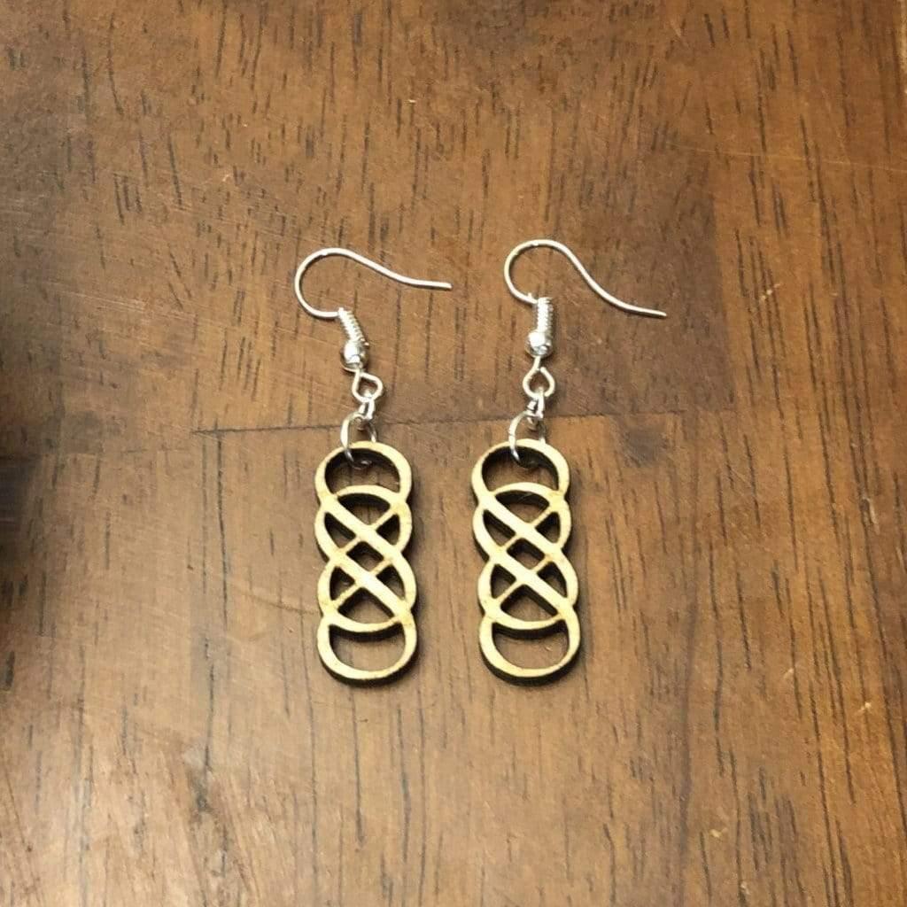 Double Infinity Wooden Dangle Earrings | Symbol Jewelry