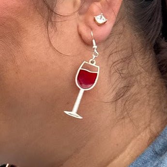 Wine Glass Wood Resin Earrings | Wine Lover Jewelry