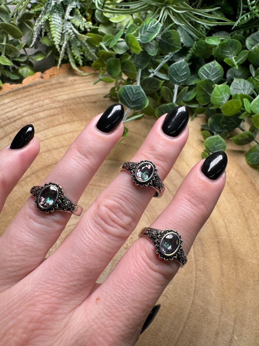 Aura Glass Ring Adjustable