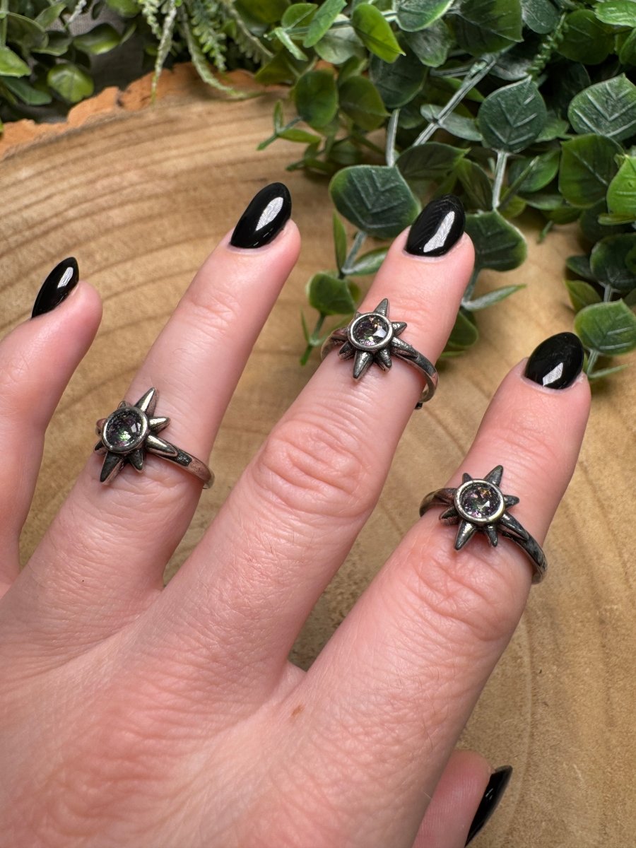 Aura Glass Star Ring Adjustable