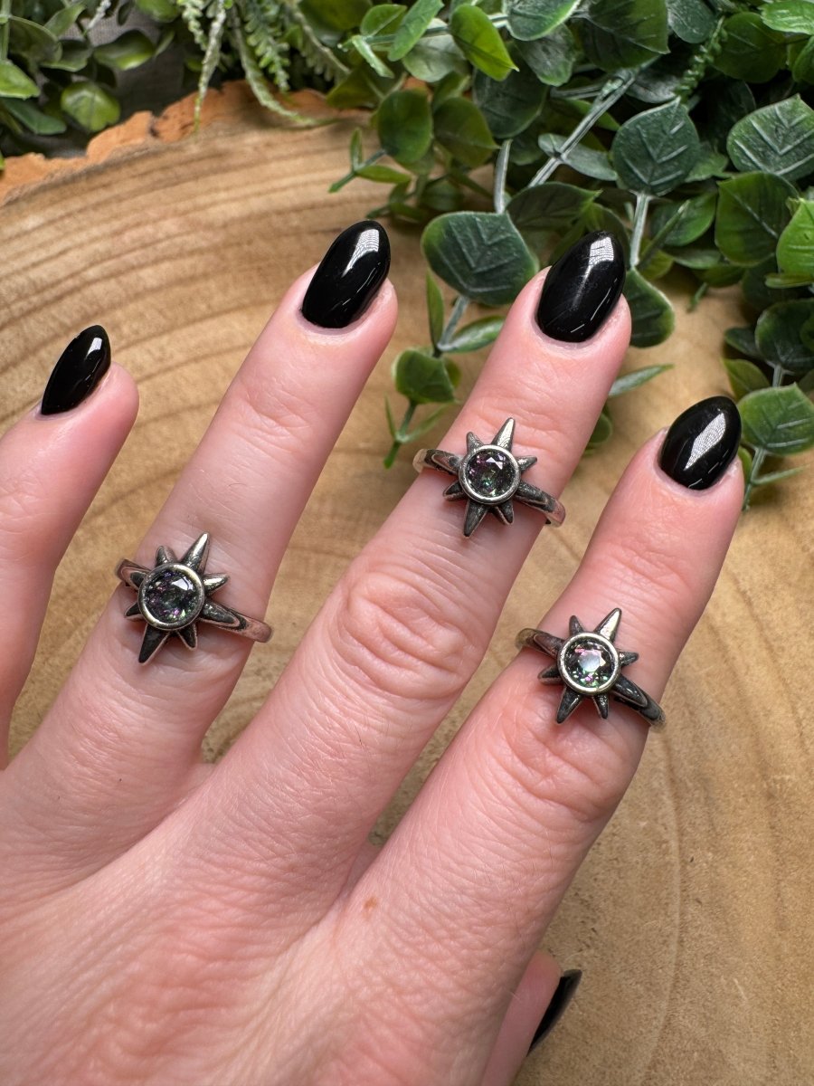 Aura Glass Star Ring Adjustable