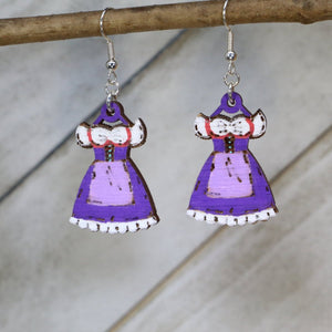 Dirndl Dress Wooden Earrings | Oktoberfest Bavarian Jewelry