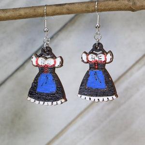 Dirndl Dress Wooden Earrings | Oktoberfest Bavarian Jewelry