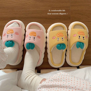 Open-Toe Slippers for Mermaids — Cheery Cushioned House Shoes in Pink & Yellow by The Mississippi Mermaid Mercantile