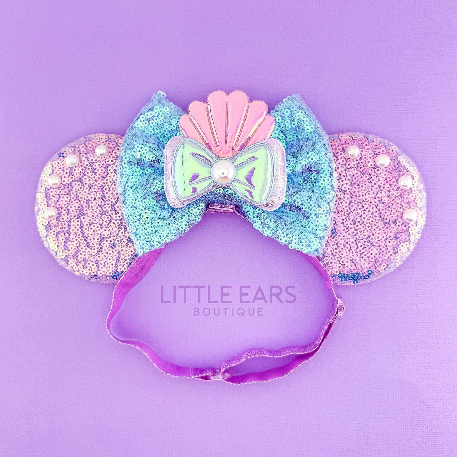 Marmaid Bow Elastic Ears by Little Ears Boutique, children's boutique clothing main product photo