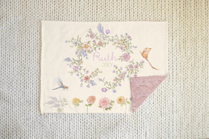 Bailey Spring Floral Personalized Minky Baby Blanket by AGreatBaby — view 2 of 2