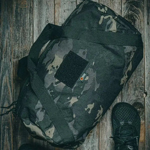 Barrel Duffle Bag 1000D by Recycled Firefighter, handmade leather goods detail photo 13