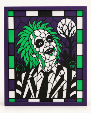 Licensed Beetlejuice lightbox shown unlit on a clean white background