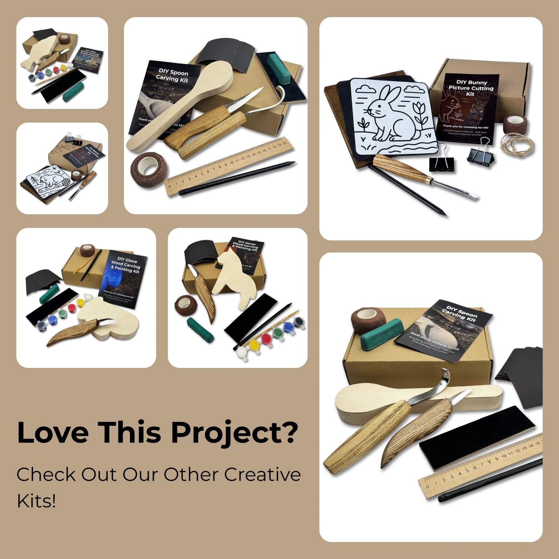 Beginner Heart Wood Carving & Painting Kit — Complete DIY Hobby Set for Adults and Kids