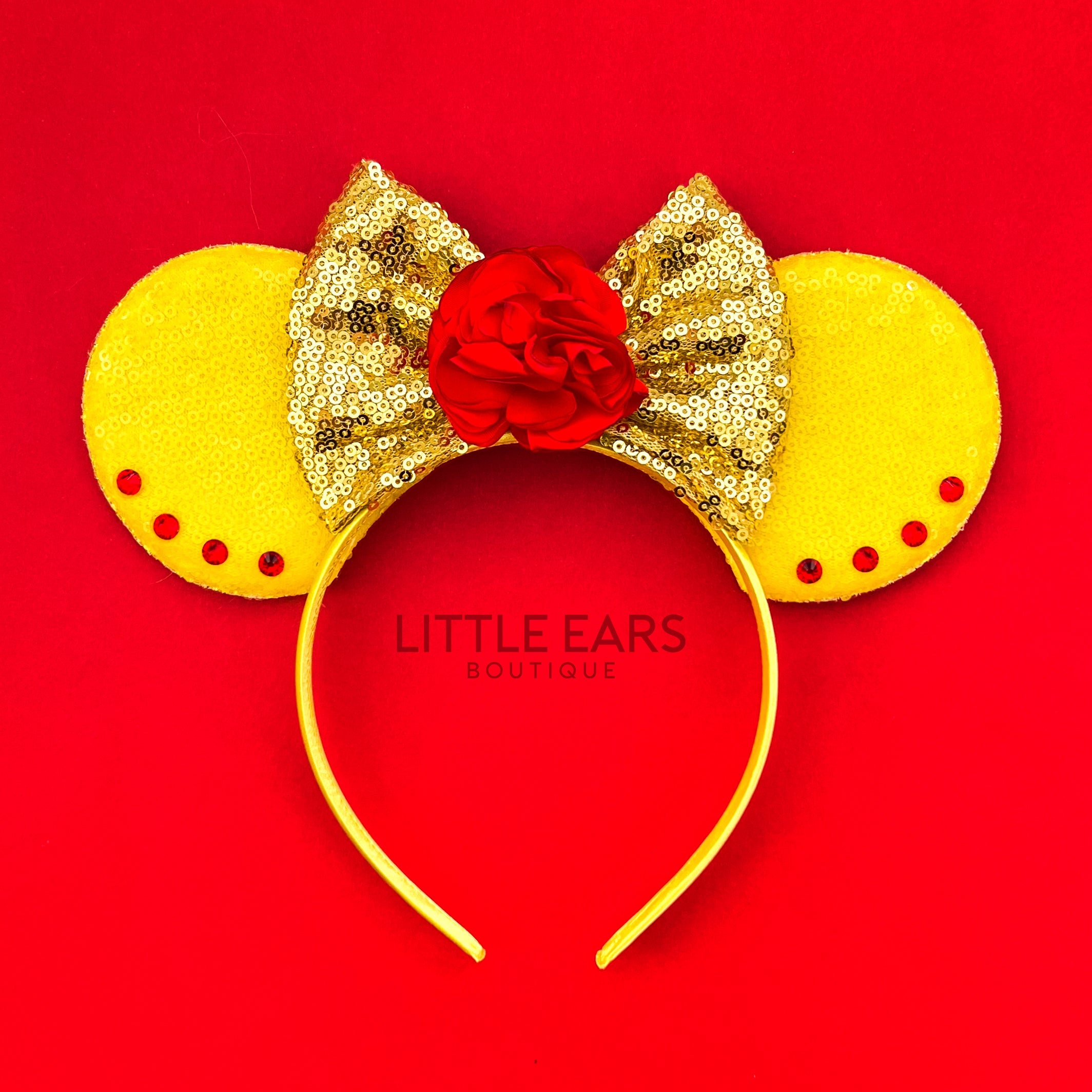 Belle inspired handmade theme park ears by Little Ears Boutique