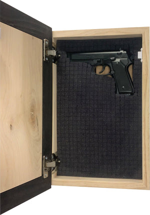 Hidden Gun Storage Cabinet Concealment Furniture, Gothic Skull Through The Wall Design, Concealed Shelf, Secure Firearm Safe, Handmade in the USA