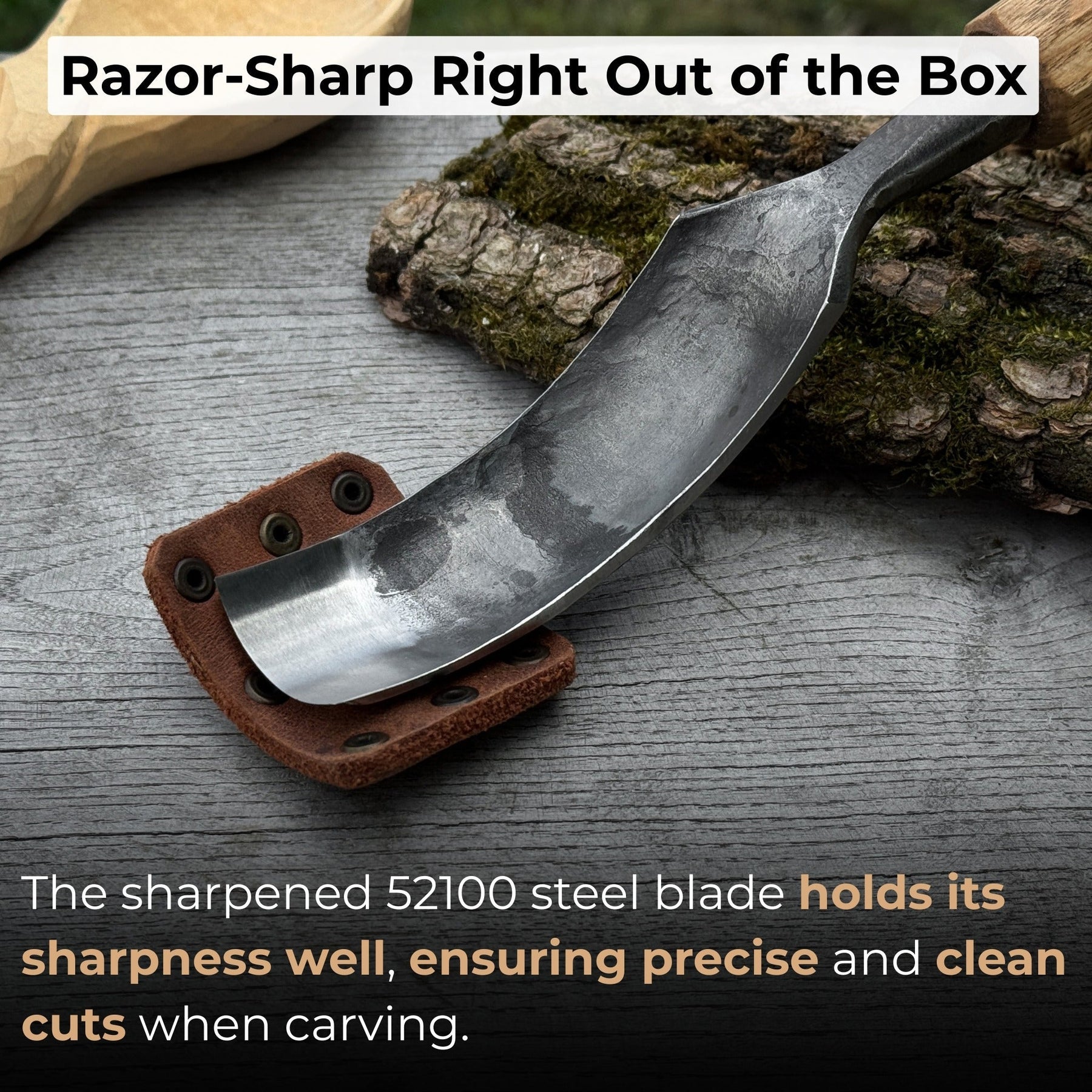 Bent Carving Gouge, 20 - 40 mm (0.8 - 1.6 inches)