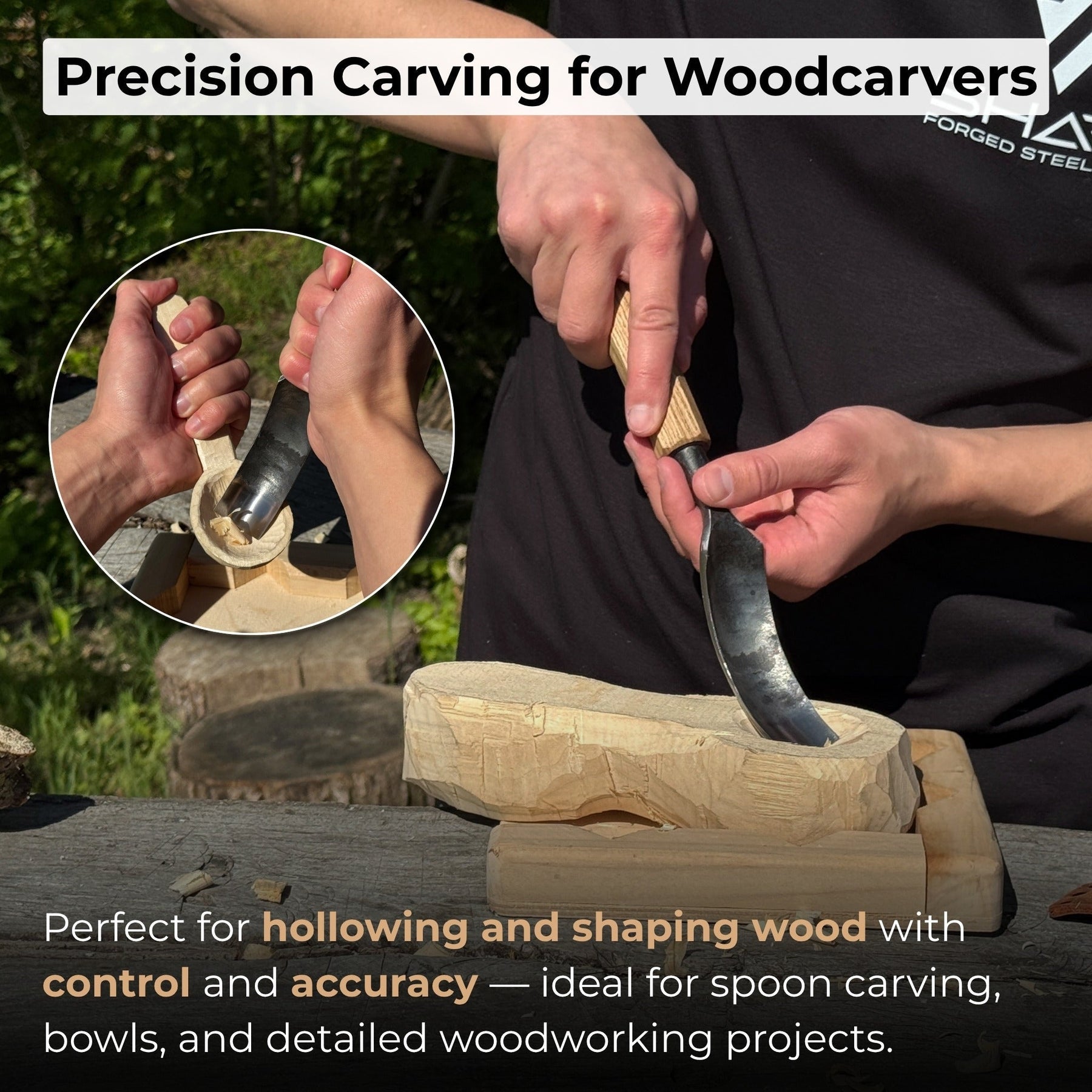 Bent Carving Gouge, 20 - 40 mm (0.8 - 1.6 inches)