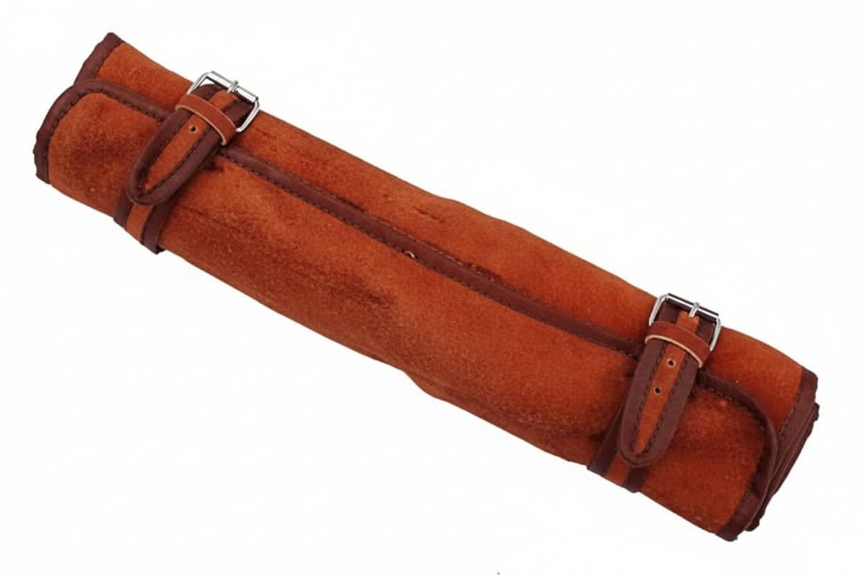 Best chef knife Custom Handmade Leather Roll Bag for 7 pieces set / Chef sets Bag german knife DK-0138 by JW SteelCrafts, Damascus knife main product photo