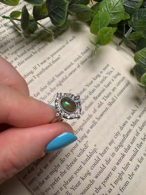 Black Opal Adjustable Ring