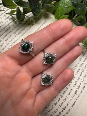 Black Opal Adjustable Ring