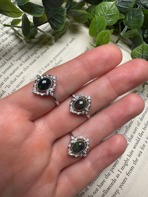 Black Opal Adjustable Ring