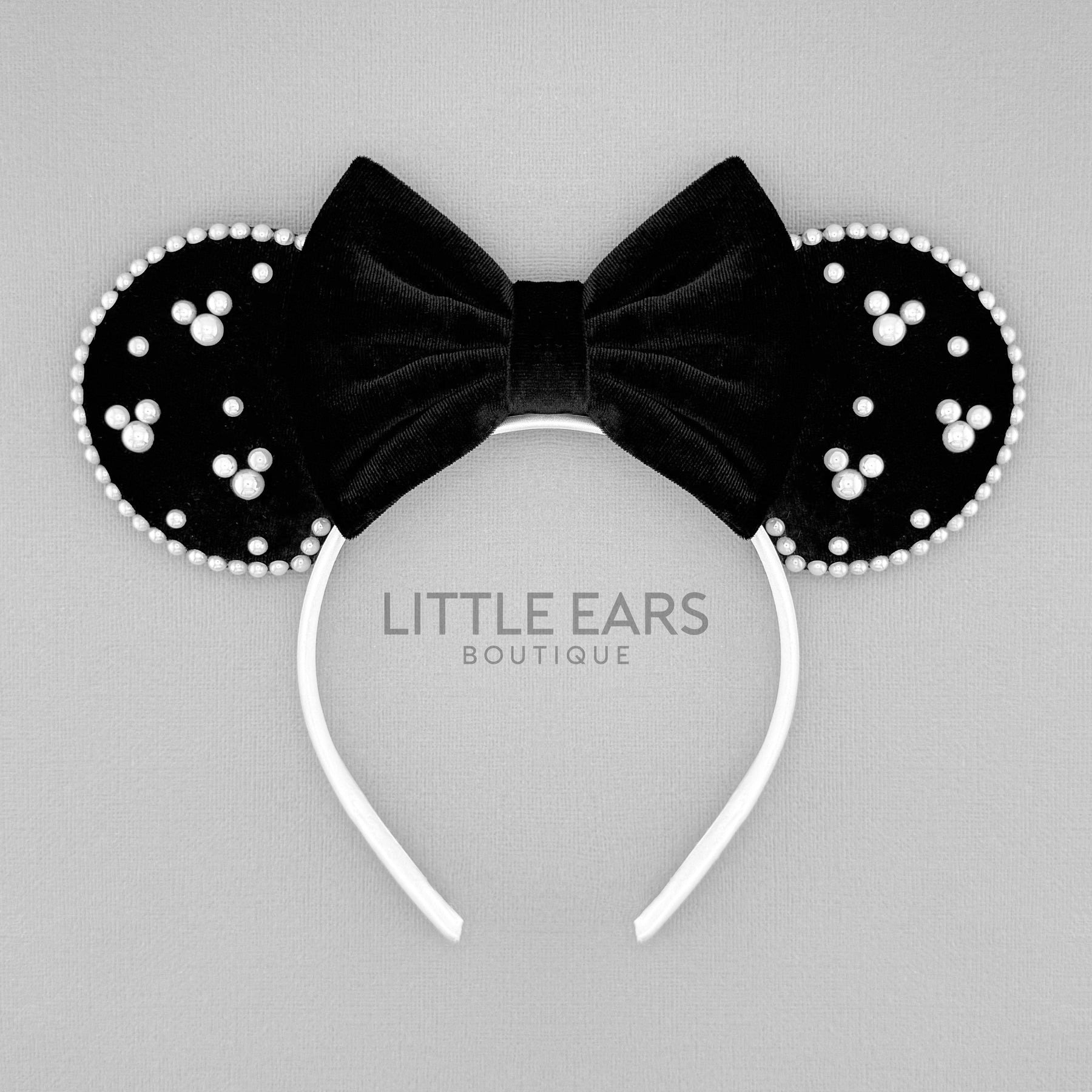 All Black Pearls Ears by Little Ears Boutique, handmade jewelry main product photo