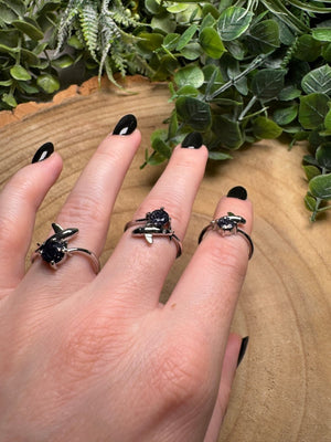 Blue Sandstone Dolphin Ring Adjustable