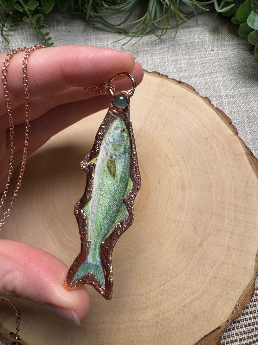 Bluefish and Green Aventurine Necklace