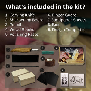 Boar Carving Kit - Complete Starter Whittling Kit for Beginners, Adults, Teens, and Kids